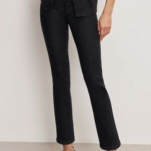 NWT Good American Good Legs Straight Jeans Black 184 Mid Rise Sz 8 / 29